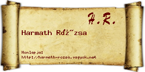 Harmath Rózsa névjegykártya